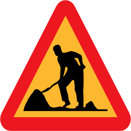 Download free triangle road work site icon